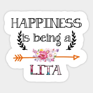 Happiness is being Lita floral gift Sticker